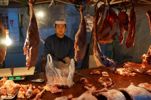 Ein Fleischer in Xining